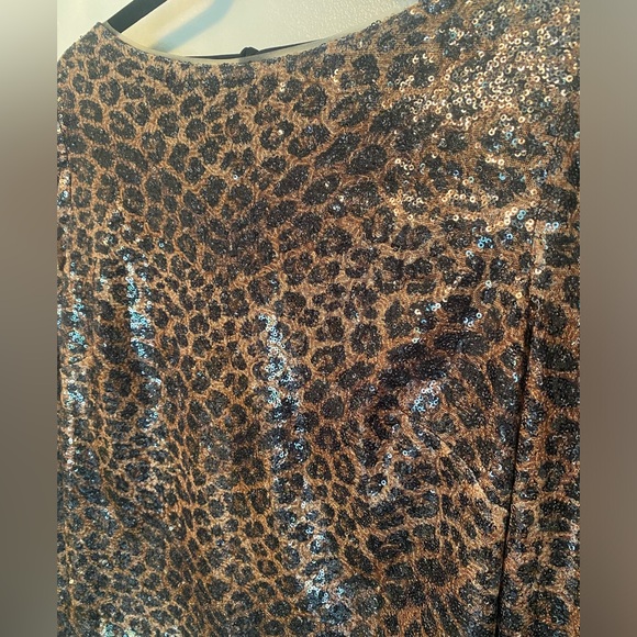 LPA Sequin Leopard Print Tie Open Back Top - Picture 3 of 5